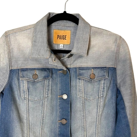 Paige Denim Jacket Ombré Color Block - Picture 7 of 13